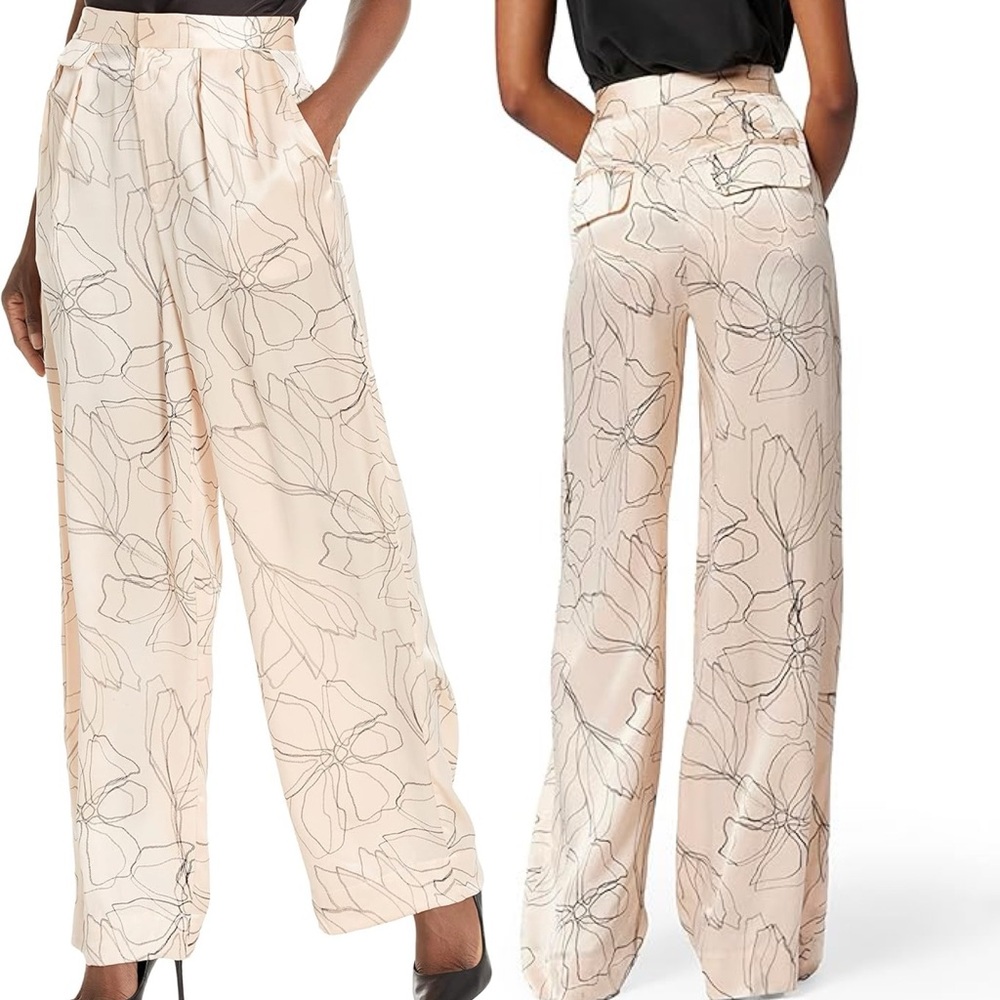 Equipment | NWT! Clement Silk Trouser in Shifting Sand And True Black Size: 4 - Picture 2 of 5